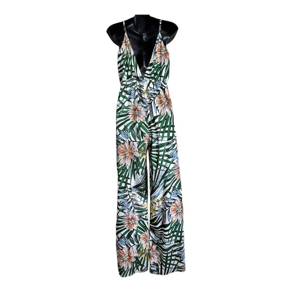 Fashion Nova Women's Tropical Floral Slit Leg Sleeveless V-Neck Size M J… - Picture 2 of 14